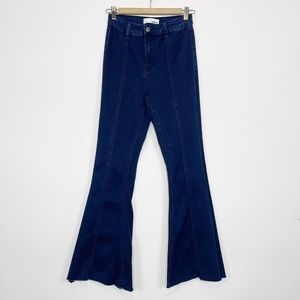 Vervet by Flying Monkey High Rise Stretch Raw Hem Flare Jeans